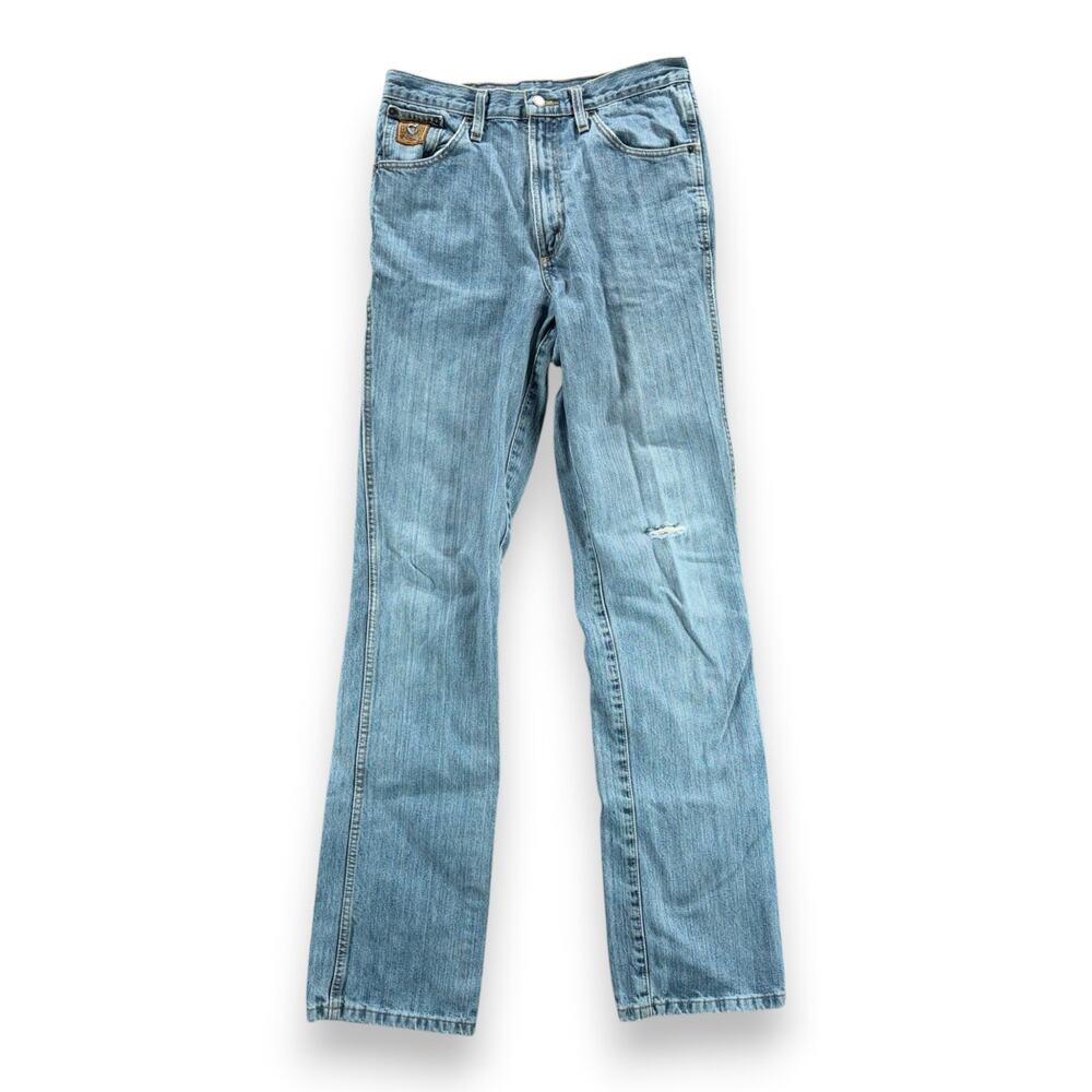Cinch Jeans Mens 32x38 Blue Bronze Label Slim Fit Tapered Distressed Cowboy